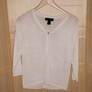 Preston & York Womens White Cardigan Sweater Medium